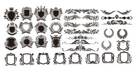 复古棕色边框图案设计素材