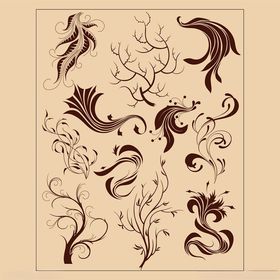 复古风动植物纹样设计元素