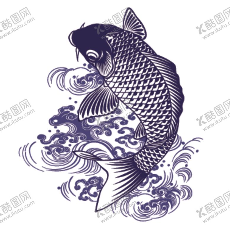 编号：82372207081614108170【酷图网】源文件下载-鲤鱼插画图案