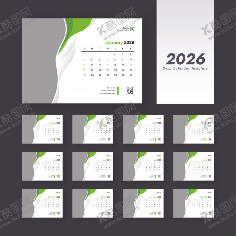编号：80423609220758155439【酷图网】源文件下载-2026台历模板