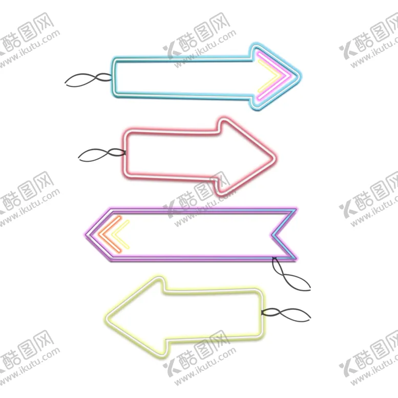 编号：37693007030311511023【酷图网】源文件下载-618彩色箭头边框霓虹灯光荧光