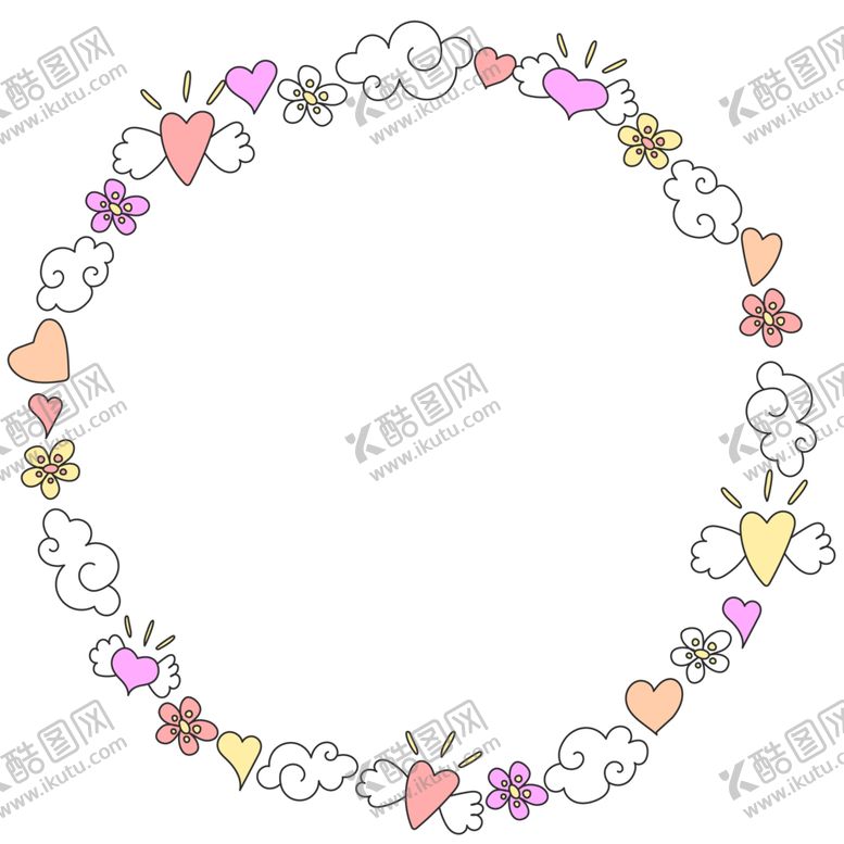 编号：68240004200243336936【酷图网】源文件下载-森系花边花环