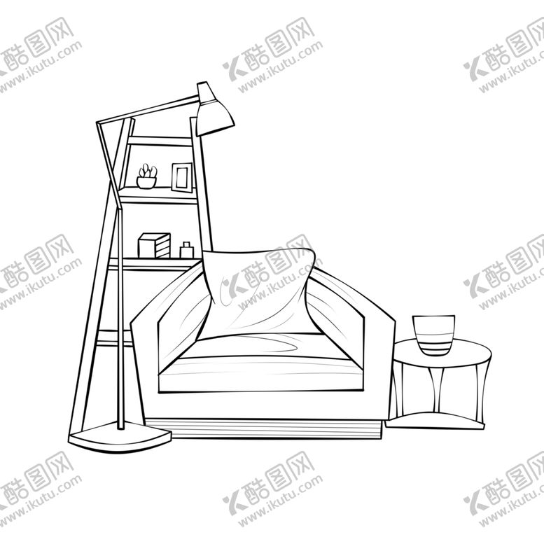编号：59684410211803415762【酷图网】源文件下载-线稿线稿素材生活用品线稿