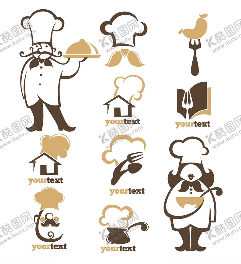 编号：23053212181851383187【酷图网】源文件下载-厨师相关图标集合