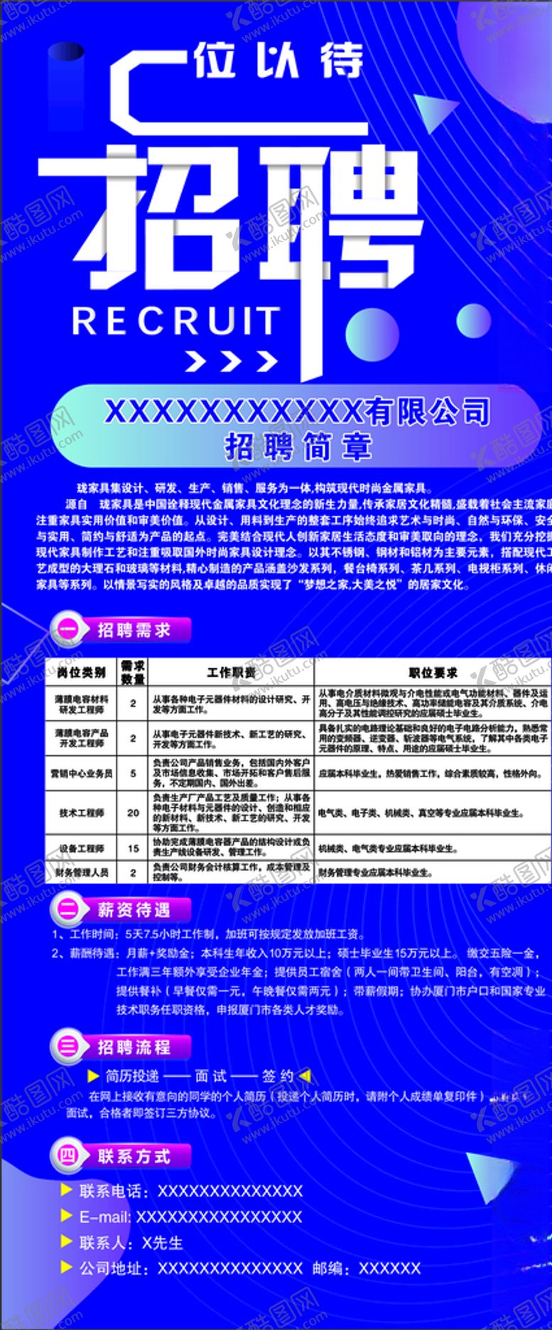 编号：90817307030750588388【酷图网】源文件下载-招聘展架