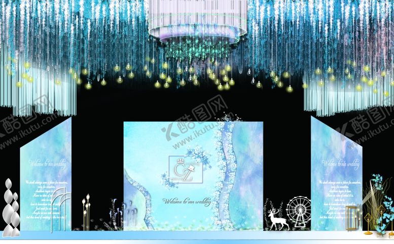 编号：54629510040417217069【酷图网】源文件下载-蓝色主题婚礼