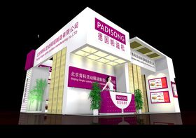 展览3D模型二面开口