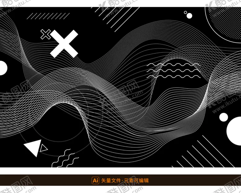 编号：78105910072345123896【酷图网】源文件下载-抽象波浪线艺术背景