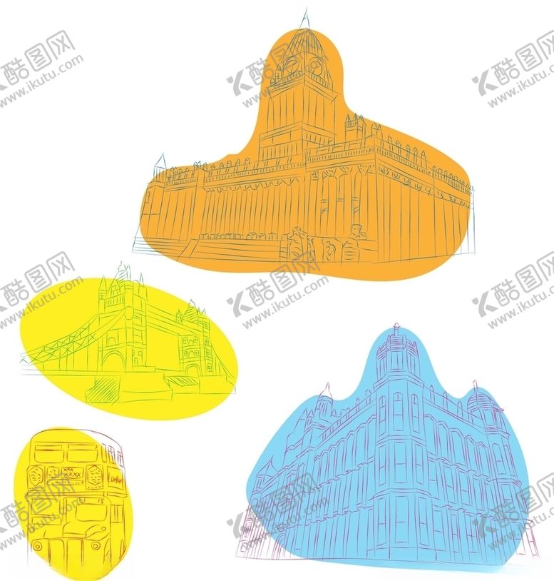 编号：84336207092256185664【酷图网】源文件下载-伦敦建筑线稿
