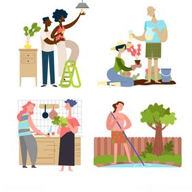 多样日常活动场景插画