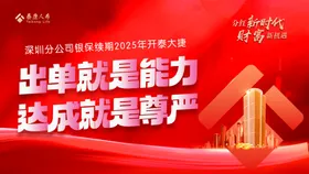 保险海报开门红展板开门红会议开门红元素