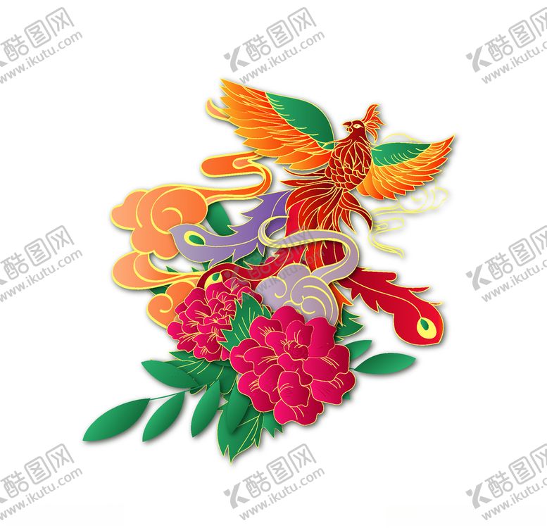 编号：42599209201912354458【酷图网】源文件下载-国潮凤凰插画
