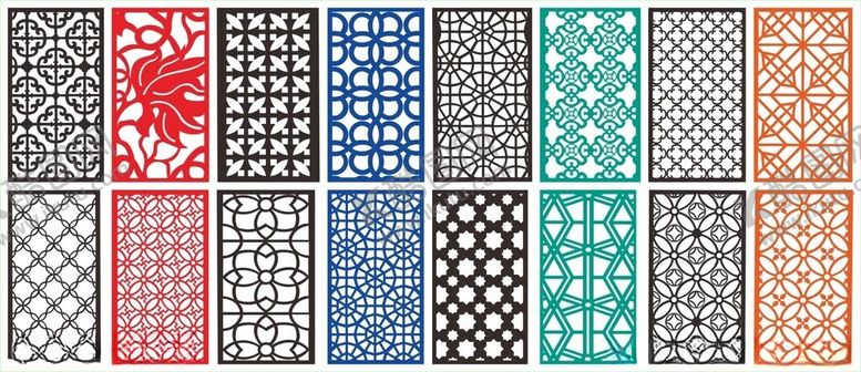 编号：24046611020125211894【酷图网】源文件下载-窗花镂空花纹屏风隔断雕花