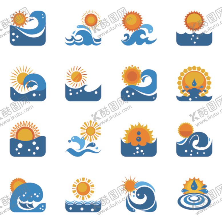 编号：76487304281705114433【酷图网】源文件下载-海浪太阳