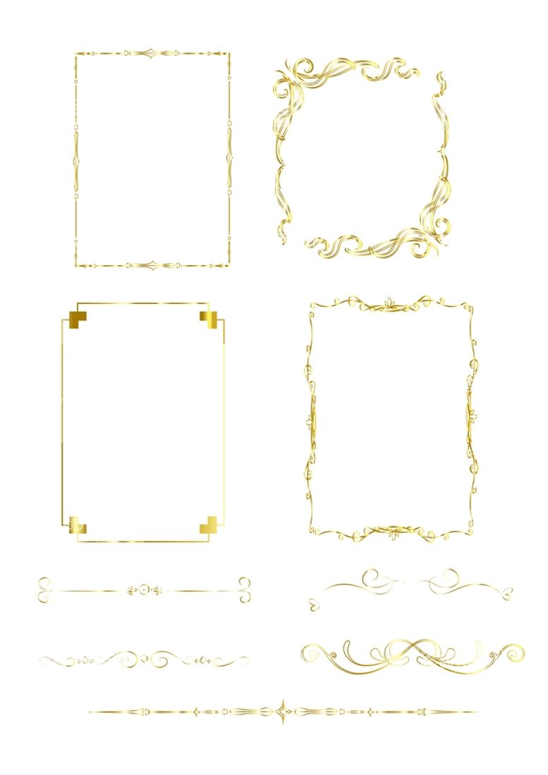 编号：42045811302149205691【酷图网】源文件下载-金色花边装饰边框