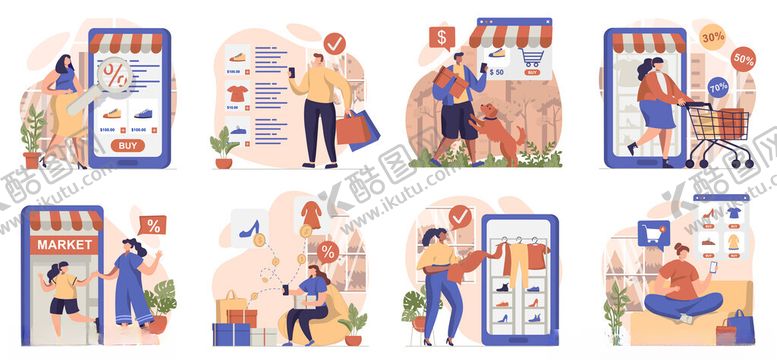 编号：84469706292045306521【酷图网】源文件下载-多样办公场景插画展示