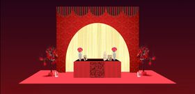 婚礼现场舞台迎宾区场景布置