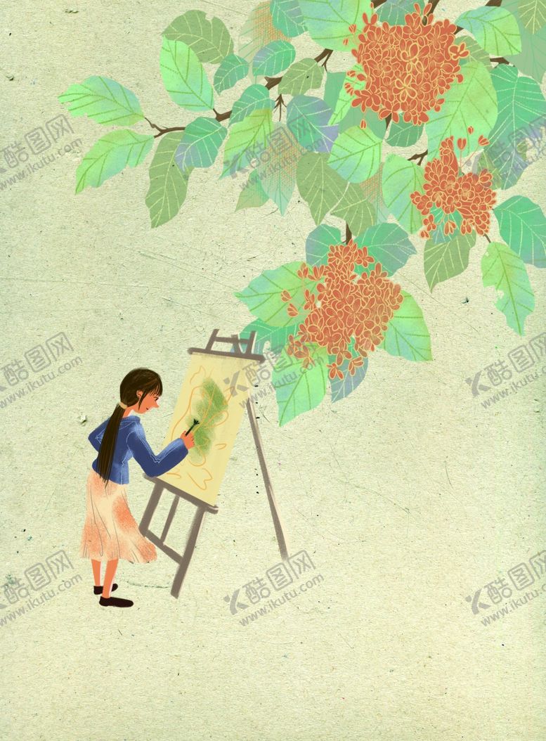 编号：84311709211615006431【酷图网】源文件下载-秋意人物女性画画插画素材