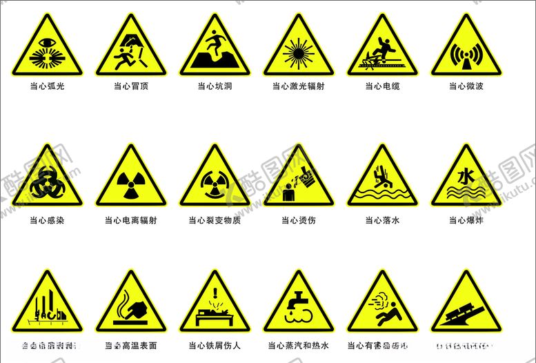编号：93446709222341072143【酷图网】源文件下载-当心警示牌