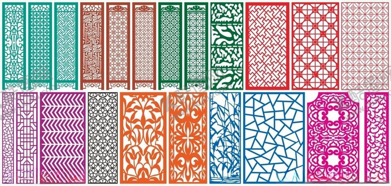 编号：37943411020339289433【酷图网】源文件下载-窗花镂空花纹屏风隔断雕花