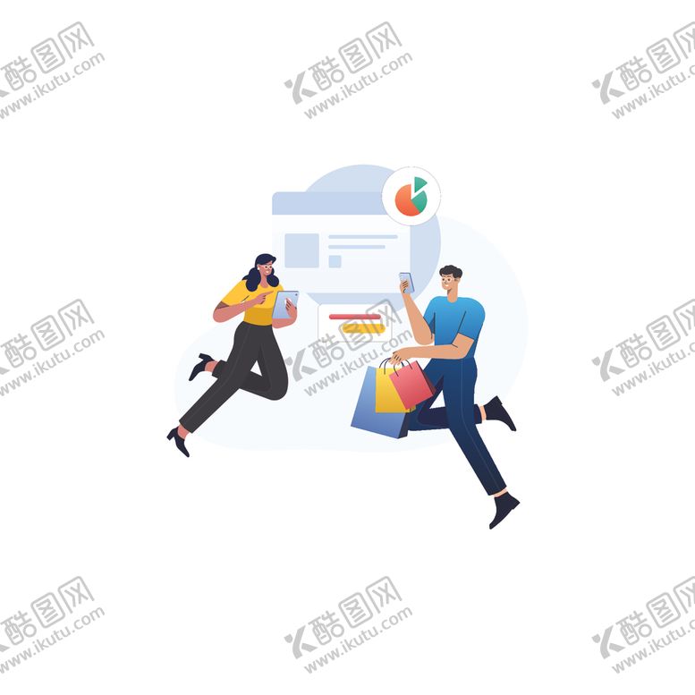 编号：12461005112216275100【酷图网】源文件下载-手绘电子购物