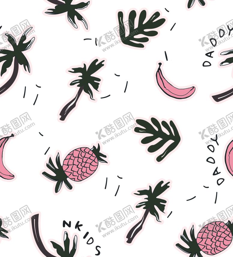编号：75286709270921564282【酷图网】源文件下载-热带水果植物女装印花图