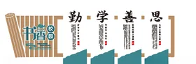 校园文化墙社区人物中国风