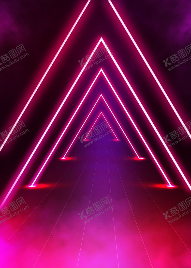编号：42731609210938199210【酷图网】源文件下载-红色三角霓虹立体背景