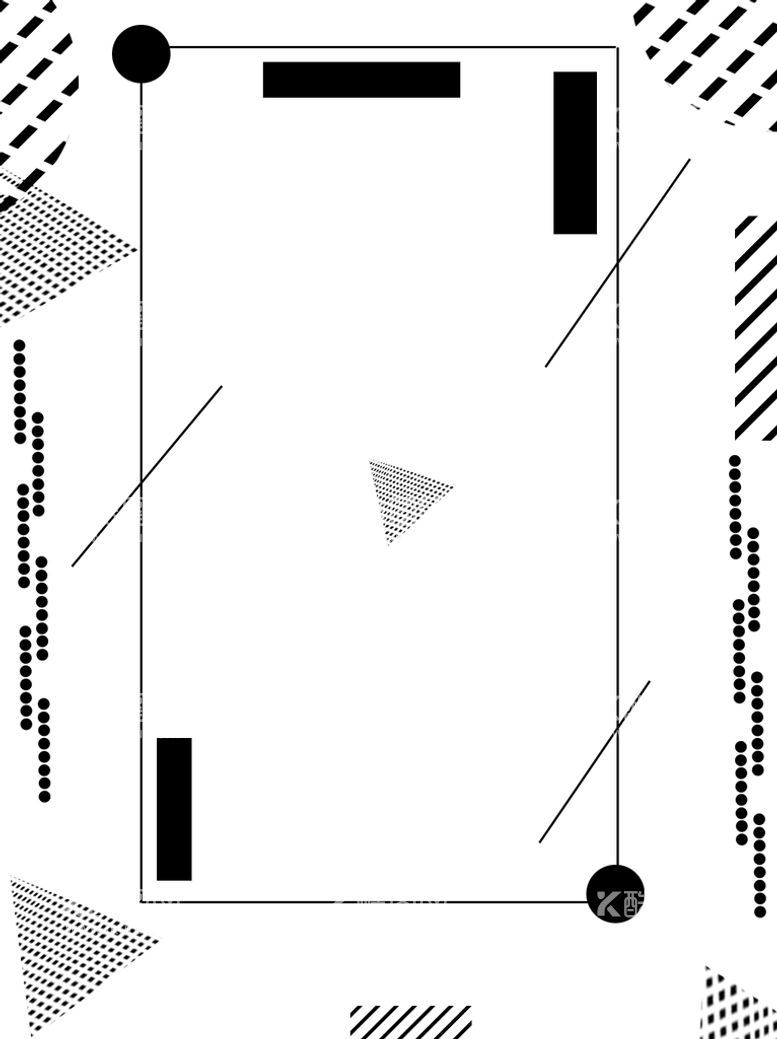 编号：31258609130036441423【酷图网】源文件下载-黑白点线孟菲斯几何图案背景纹理jpg图片