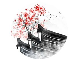 中国风新中式山水画装饰禅意墨抽象横幅
