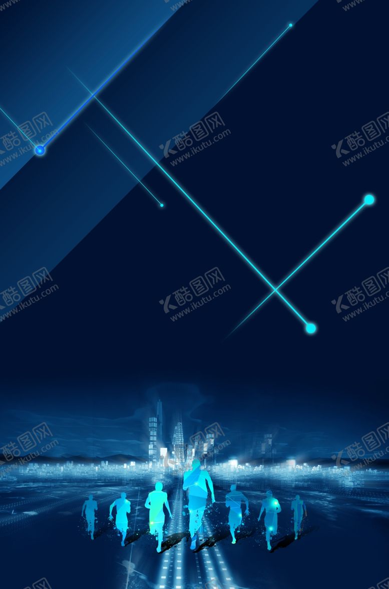编号：81666507050846129396【酷图网】源文件下载-招聘科幻蓝色背景