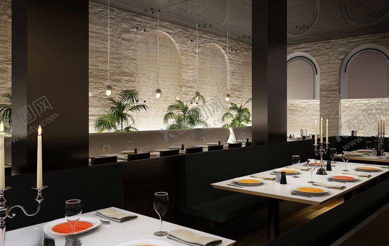 编号：77464409242138226807【酷图网】源文件下载-3Dmax模型餐厅