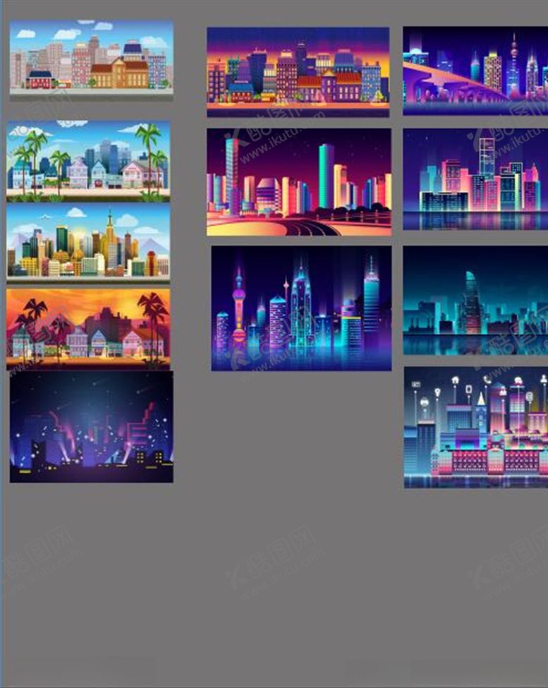 编号：30257307091843079080【酷图网】源文件下载-扁平彩色城市建筑