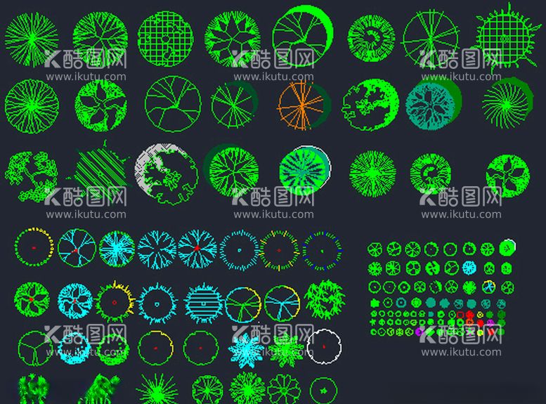 编号：20227603211027265070【酷图网】源文件下载-cad顶面植物图例