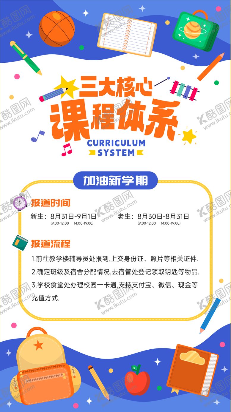 编号：78447707261858025398【酷图网】源文件下载-开学课程体系海报