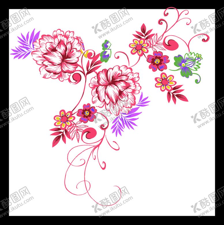 手绘花卉花朵素材素材