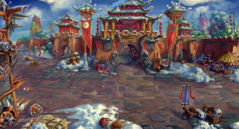 编号：70166806260551443627【酷图网】源文件下载-中国风大气插画场景