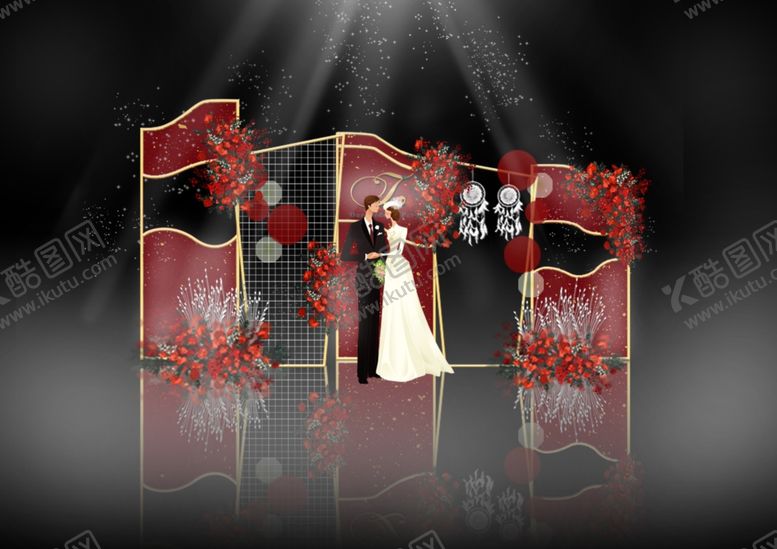 编号：36934909160057566241【酷图网】源文件下载-红色婚礼效果图