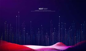 科技背景文化墙会议企业现代