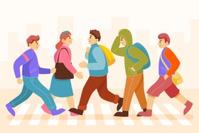 人群公众插图成的