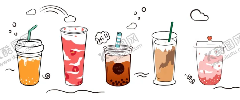 编号：98578104261544451424【酷图网】源文件下载-奶茶手绘