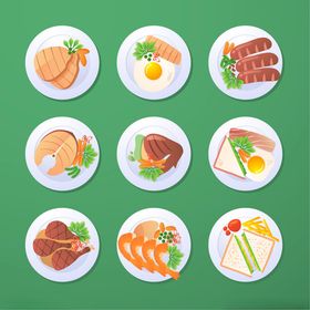 红色美食图标集合