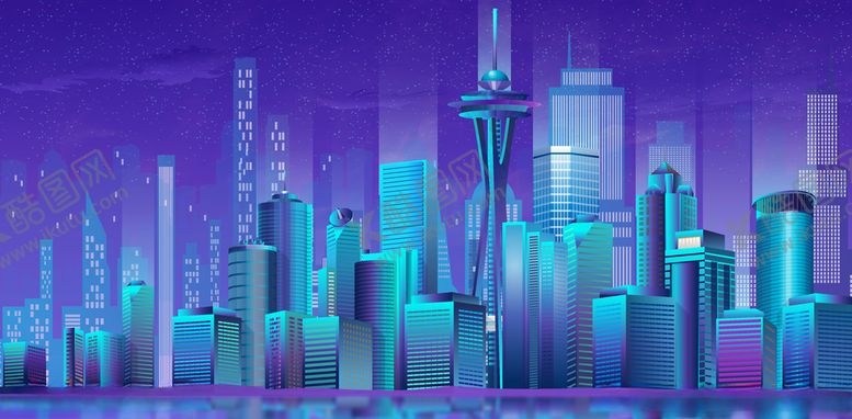 编号：19467610112014311098【酷图网】源文件下载-多彩的城市立体插画