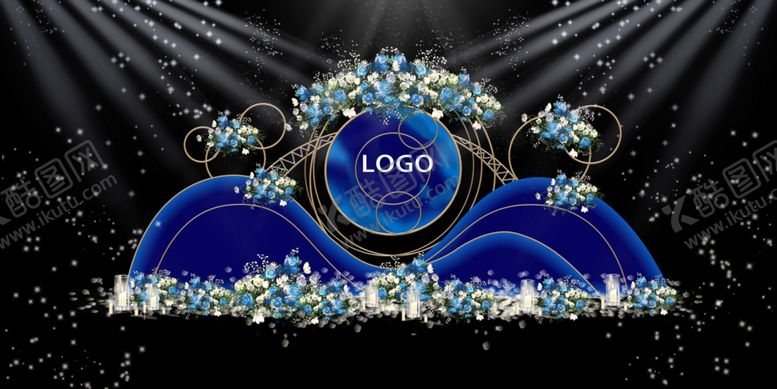 编号：68626011011116414969【酷图网】源文件下载-蓝色系婚礼设计背景