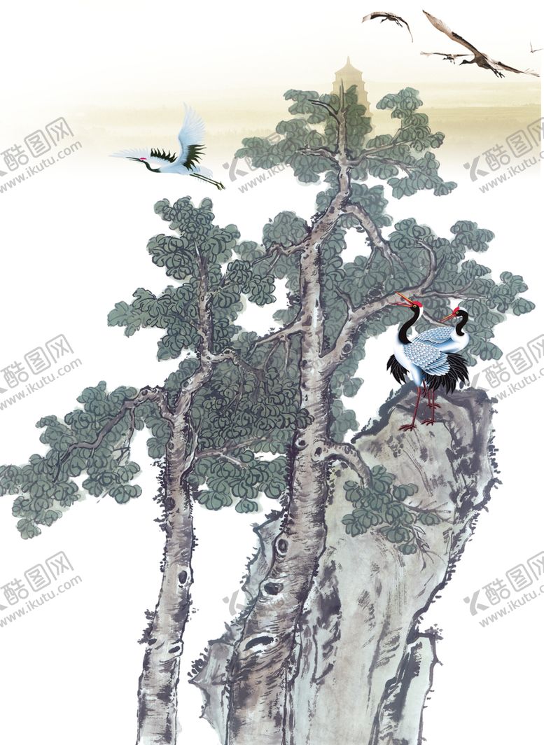 编号：65639909190123242736【酷图网】源文件下载-水墨中国风迎客松