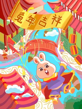 兔年插画2023国潮国潮