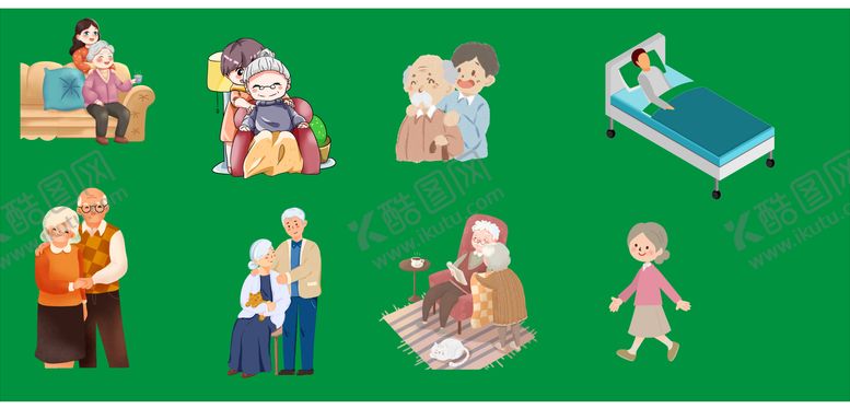 编号：32305706261001287015【酷图网】源文件下载-老人插画