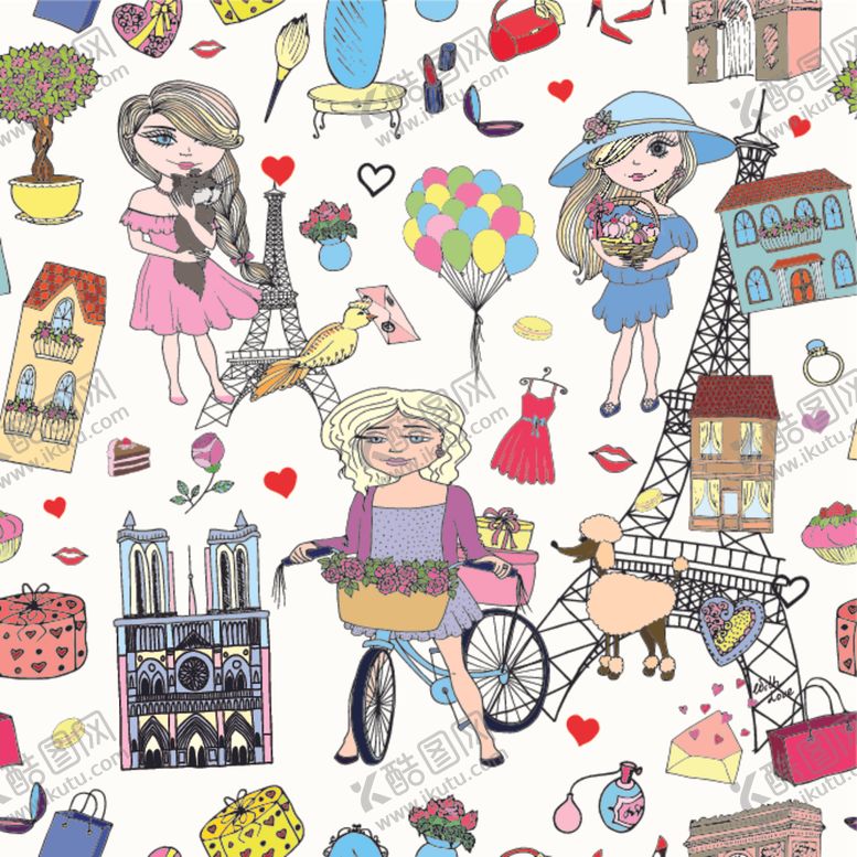 编号：66952309242150026423【酷图网】源文件下载-创意拼接卡通图案背景