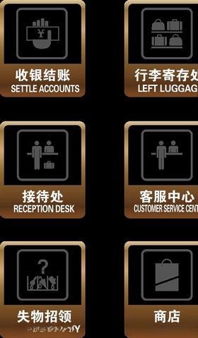 公共场所商务中心接待处指示牌