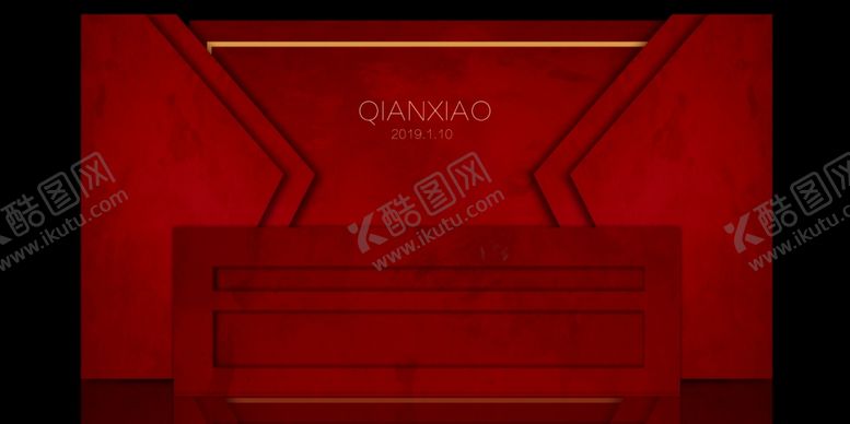 编号：98848010251210033737【酷图网】源文件下载-中式红色婚礼舞台背景